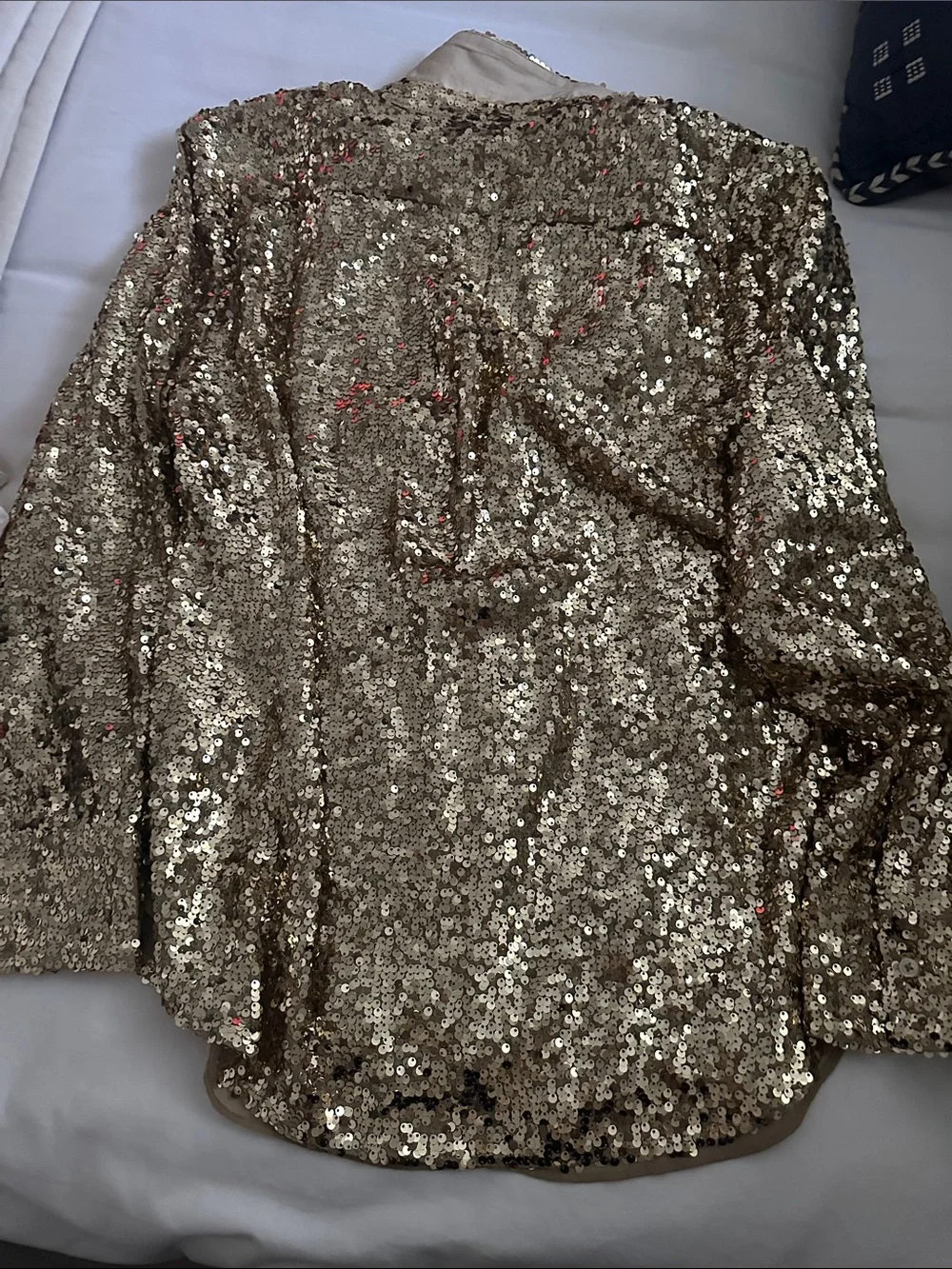 J. Crew Gold Sequin Button-Down Shirt